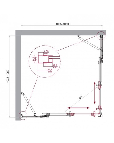 Душевой уголок BelBagno LUCE-A-22-80+25-C-Cr