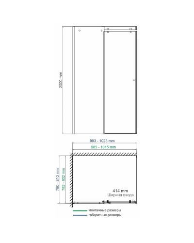 Душевой уголок 100х80 см WasserKRAFT Vils 56R17 прозрачное