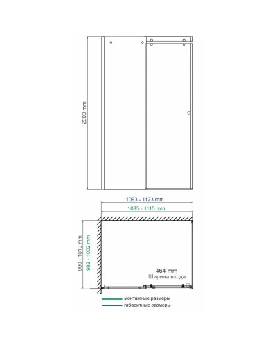 Душевой уголок 110х100 см WasserKRAFT Vils 56R16 прозрачное