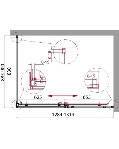 Душевой уголок 130x90 см BelBagno ACQUA-AH-1-130/90-C-Cr прозрачное