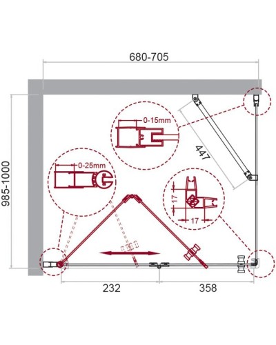 Душевой уголок 70х100 см BelBagno Albano ALBANO-ASH-1-70/100-C-Cr прозрачное