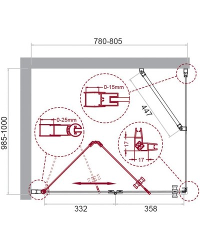 Душевой уголок 80х100 см BelBagno Albano ALBANO-ASH-1-80/100-C-Cr прозрачное