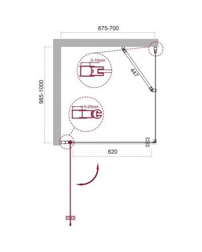 Душевой уголок 70х100 см BelBagno Etna ETNA-AH-1-70/100-C-Cr прозрачное