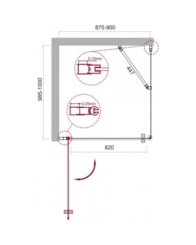 Душевой уголок 90х100 см BelBagno Etna ETNA-AH-1-90/100-C-Cr прозрачное
