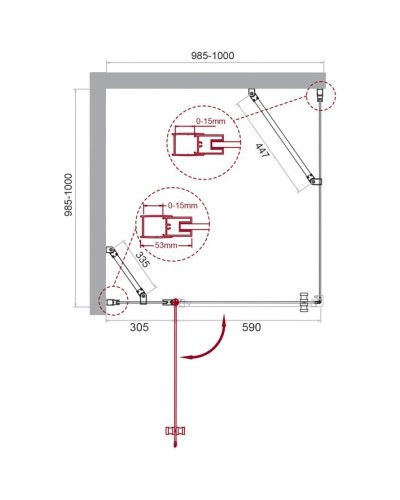 Душевой уголок 100х100 см BelBagno Etna ETNA-A-12-100-C-Cr прозрачное