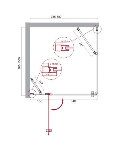 Душевой уголок 80х100 см BelBagno Etna ETNA-AH-12-80/100-C-Cr прозрачное