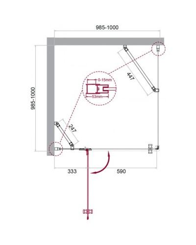 Душевой уголок 100х100 см BelBagno Kraft KRAFT-A-12-100-C-Cr-L прозрачное