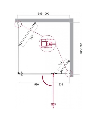 Душевой уголок 100х100 см BelBagno Kraft KRAFT-A-12-100-C-Cr-R прозрачное