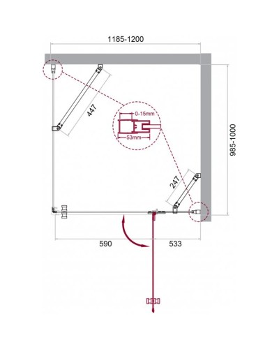 Душевой уголок 120х100 см BelBagno Kraft KRAFT-AH-12-120/100-C-Cr-R прозрачное