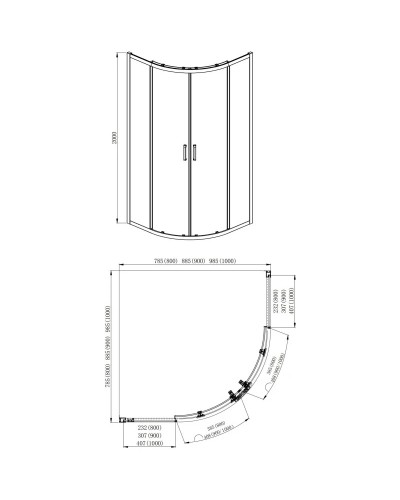 Душевой уголок 90х90 см Aquatek AQ ARI RO 09020CH прозрачное