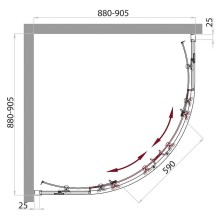 Душевой уголок BelBagno Sela R-2 90x90 профиль Хром стекло прозрачное