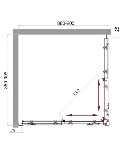 Душевой уголок BelBagno Sela 90х90 SELA-A-2-90-C-Cr профиль Хром стекло прозрачное