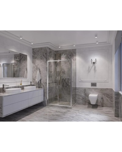 Душевой уголок 130х120 см Ambassador Forsa 17021119AX-120AX прозрачное