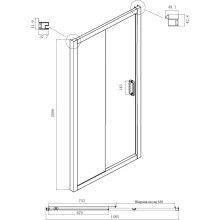 Душевой уголок 150х100 см Ambassador Forsa 17022221ABB-100ABB тонированное