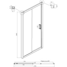 Душевой уголок 160х100 см Ambassador Forsa 17022222ABB-100ABB тонированное