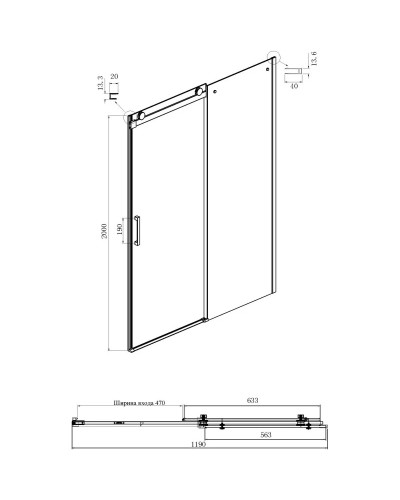 Душевой уголок 120х100 см Ambassador Benefit 19021201HB-100HB прозрачное