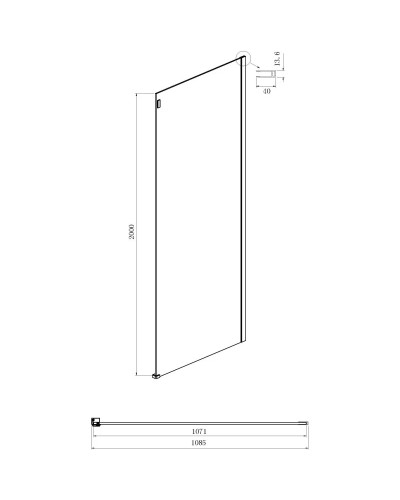 Душевой уголок 120х110 см Ambassador Benefit 19021201HB-110HB прозрачное
