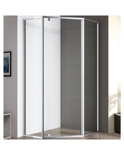 Душевой уголок Cezares Eco P-1 100х100 профиль Хром стекло прозрачное