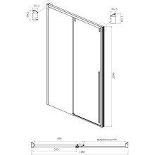 Душевой уголок 120х110 см Ambassador Intense 110021101IX-110IX прозрачное