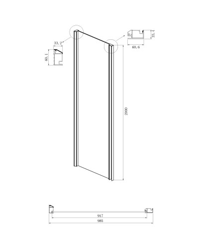 Душевой уголок 120х100 см Ambassador Intense 110022201IBB-100IBB тонированное