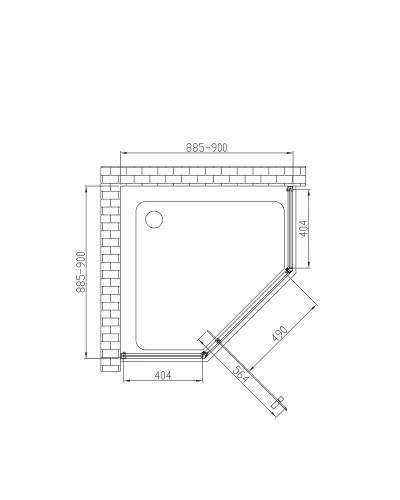 Душевой уголок 90x90 см Vincea Penta VSP-3P900CLB прозрачное