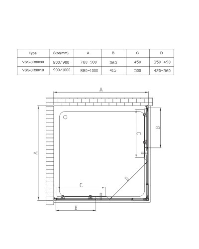 Душевой уголок 80-90x80-90 см Vincea Rapid VSS-3R80/90CL прозрачное