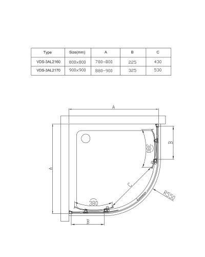 Душевой уголок 90х90 см Vincea Alpha VSQ-3AL900MT текстурное