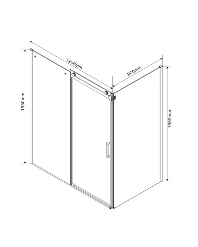Душевой уголок 120x90 см Vincea Como VSR-1C9012CLB прозрачное