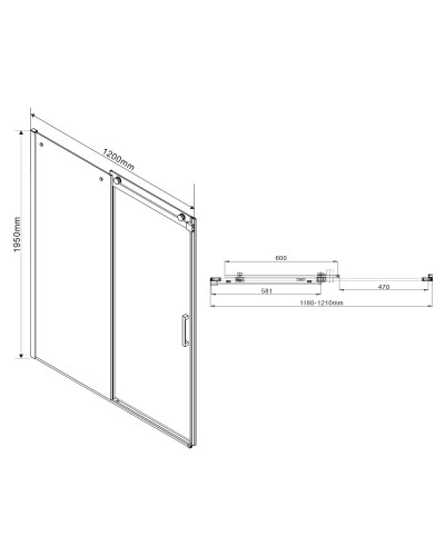 Душевой уголок 120x90 см Vincea Como VSR-1C9012CGB тонированное