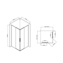 Душевой уголок 89x89 см Vincea Slim-U VSS-2SU900CLB прозрачное