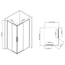 Душевой уголок 99x79 см Vincea Slim-U VSS-2SU8010CLB прозрачное