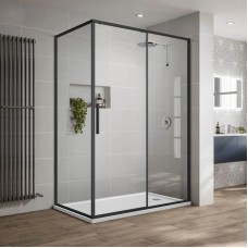 Душевой уголок 119x89 см Vincea Slim-U VSR-2SU9012CLB прозрачное