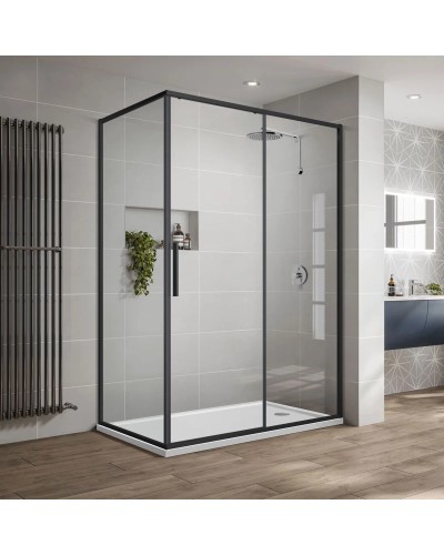 Душевой уголок 119x89 см Vincea Slim-U VSR-2SU9012CLB прозрачное