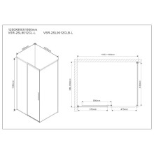 Душевой уголок 119х89 см Vincea Slim VSR-2SL9012CL-L прозрачное