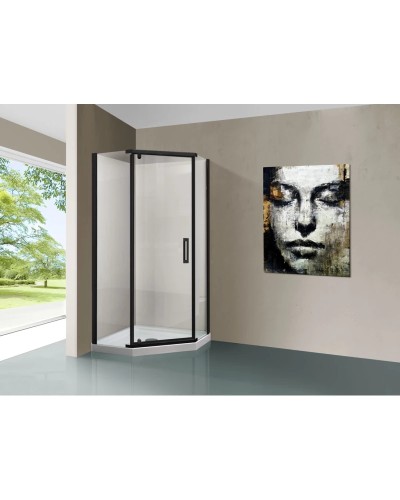 Душевой уголок 100x100 см Vincea Stresa VSP-1S100CLB прозрачное