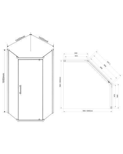 Душевой уголок 100x100 см Vincea Stresa VSP-1S100CH шиншилла