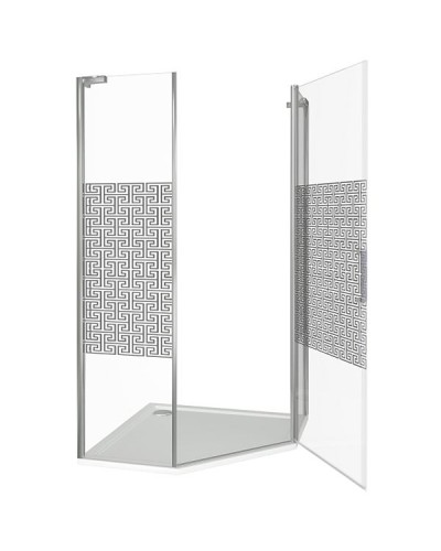 Душевой уголок Good Door Fantasy PNT-90-F-CH  90x90 профиль Хром стекло прозрачное с рисунком