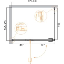 Душевой уголок 98х90 см Cezares BELLAGIO-AH-1-100/90-C-BORO прозрачное