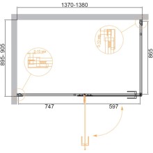 Душевой уголок 138х90 см Cezares BELLAGIO-AH-1-140/90-C-BORO прозрачное