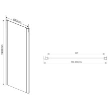 Душевой уголок 68,6-78,6х80 см Vincea Intra VSR-1I708080CL прозрачное