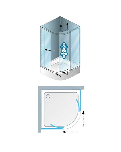 Душевой уголок Kolpa San Eco Quat TKP 90x90 538580 профиль Хром стекло прозрачное