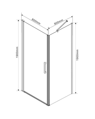 Душевой уголок 78,6x79 см Vincea Orta VSR-1O8080CL прозрачное