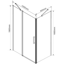 Душевой уголок 98,6x79 см Vincea Orta VSR-1O8010CL прозрачное
