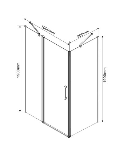 Душевой уголок 98,6x79 см Vincea Orta VSR-1O8010CL прозрачное