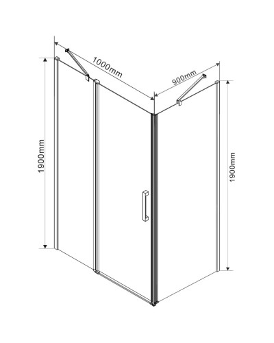 Душевой уголок 98,6x89 см Vincea Orta VSR-1O9010CL прозрачное