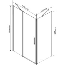 Душевой уголок 118,6x79 см Vincea Orta VSR-1O8012CL прозрачное