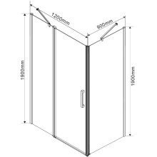 Душевой уголок 118,6x89 см Vincea Orta VSR-1O9012CL прозрачное