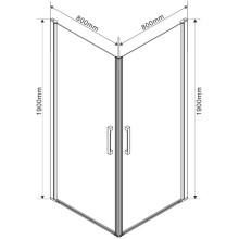 Душевой уголок 78,6x78,6 см Vincea Orta VSS-1O8080CL прозрачное