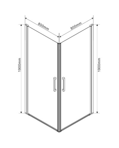 Душевой уголок 78,6x78,6 см Vincea Orta VSS-1O8080CL прозрачное