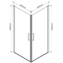 Душевой уголок 88,6x88,6 см Vincea Orta VSS-1O9090CL прозрачное